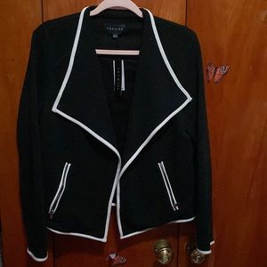 PREMISE/Black and White/Jacket/Pockets/Long sleeves